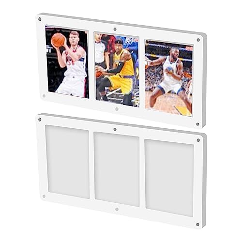 2Pack Card Display Case 35PT Acrylic TCG Triple Cards Frames One-Touch-Open Magnetic Card Display, Clear Card Stands for Standard Cards ComicCards Sports Cards Baseball Cards