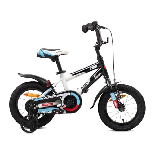 ACEGER Simon Kids Bike for Boys Girls Toddlers, Unisex for Aged 3-13 Years, 12 14 16 Inch Children Bicycle with Training Wheels, 20 Inch Bike with Kickstand