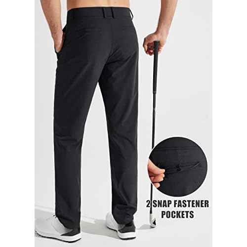 Libin Men's Golf Pants Classic Fit Flat Front Work Dress Pants 29" 31" 33" Stretch Casual Pants Lightweight with Pockets