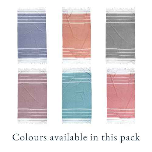 LANE LINEN 6-Pack Oversized Pre-Washed Beach Towels, Stylish Quick-Dry Pool & Travel Towels for Adults, 39"x71" - Diamond Multi Colors