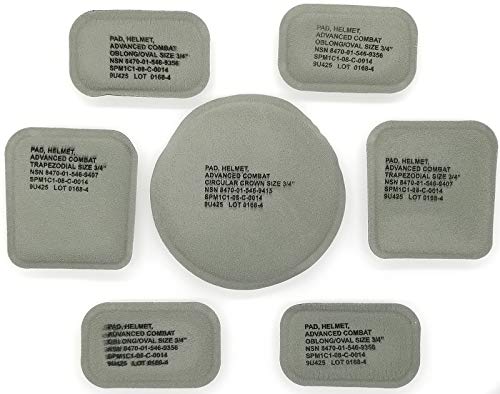 Military-Grade Helmet Replacement Suspension Pads Set - ACH & MICH, 7 Pieces, Size 6 Medium