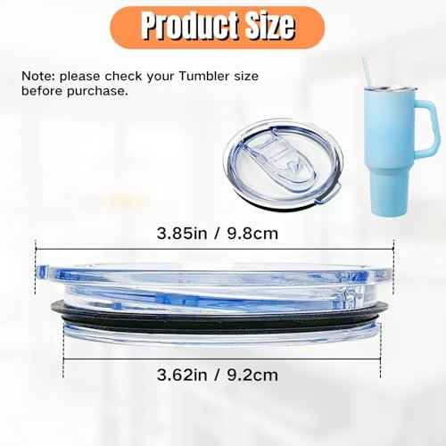 2 Pack 40 oz Replacement Lids Only Compatible with Silver Buffalo Stainless Steel Tumbler, Leak-Proof Splash Resistant Tumbler Top Replacement Reusable Tumbler Cover
