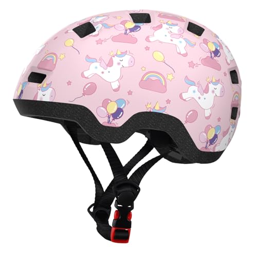 Toddler Bike Helmet with Adjustable Dial Fit - Unicorn2, Small 2-6 Years, 18.9-21.3 Inches