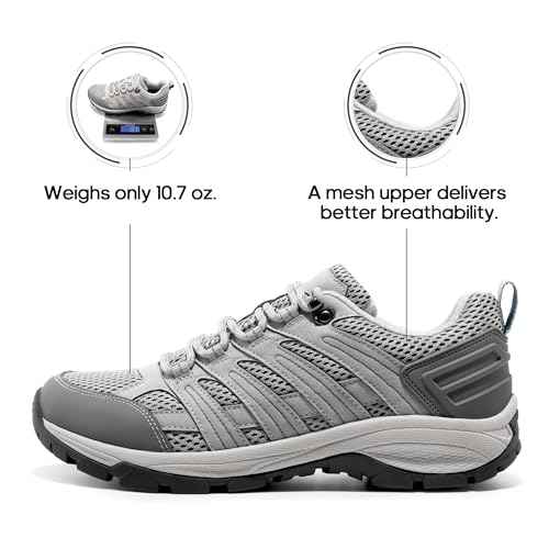 NORTIV 8 Women's Hiking Shoes Lightweight Breathable Mesh Walking Sneakers Outdoor Work Shoes Wander