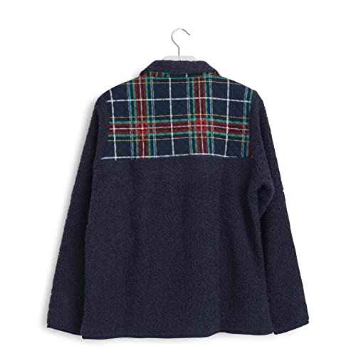 womens Snap Collar Fleece Pullover Sweatshirt With Pockets (Extended Size Range)
