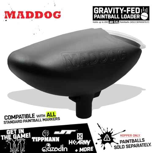 Maddog 200 Round Paintball Loader ? .68 Cal Gravity-Fed Hopper | Universal Paintball Marker Accessory