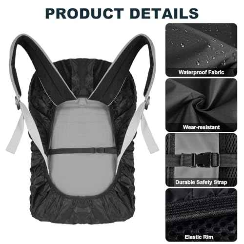 LAMA Waterproof Rain Cover for Backpack, Backpack Rain Cover with Reflective Strip and Antislip Cross Buckle Strap, Ultralight Compact Portable, for Cycling, Hiking, Camping, Traveling