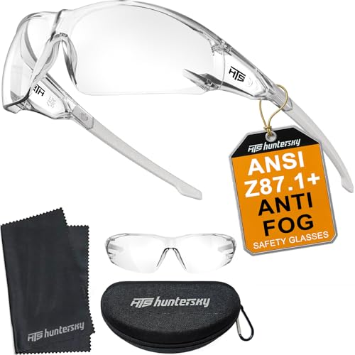 Anti-Fog Clear Safety Glasses for Sports Lab & Youth Activities - Gray Case