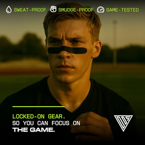 Grit Strip Pro-Grade Eye Black Stickers - Black, Flexible & Sweat-Proof, 24 Pack - Black Variation
