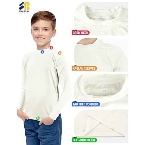 Boys Rash Guard Swim Shirts Long Sleeve UPF 50+ Swimwear Toddler Kids Sun Protection SPF Water Surfing Swimming Shirts 0-16Y