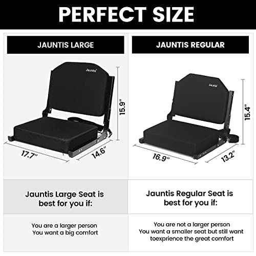 Stadium Seats for Bleachers, Bleacher Seats with Ultra Padded Comfy Foam Backs and Cushion, Wide Portable Stadium Chairs with Back Support and Shoulder Strap