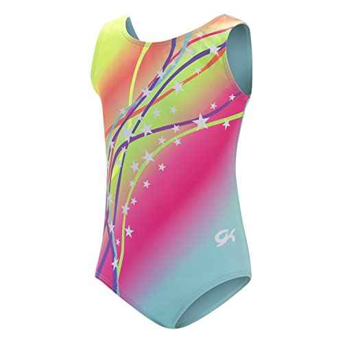 GK Stars Gymnastics & Dance Leotard for Girls and Toddlers - Activewear One Piece Outfit in Fun Colorful Prints