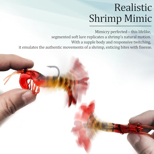 C4 10 Pcs Saltwater Shrimp Soft Swimbaits Fishing Lures - Realistic Action