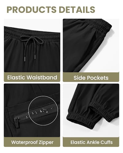 Kids Water-Resistant Cargo Hiking Pants - Black, 13-14 Years