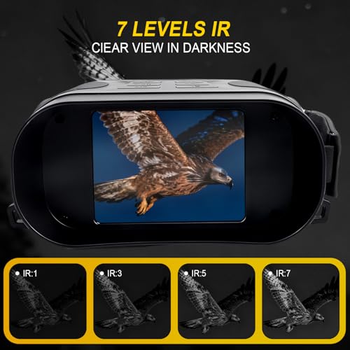 4K Night Vision Binoculars with 2.8" HD Screen, 2000m Range, Rechargeable Battery