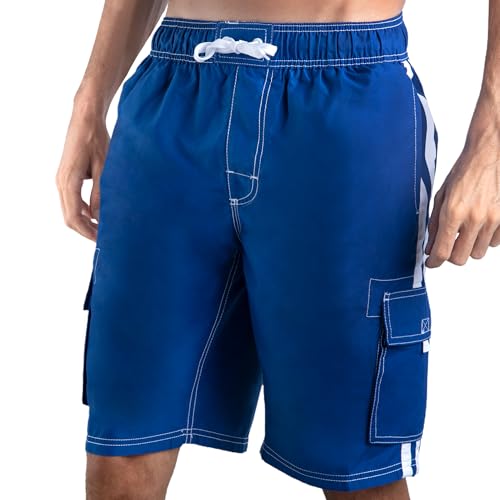 Men's Swim Trunks Medium Barracuda Royal Blue - Quick Dry, UPF 50+