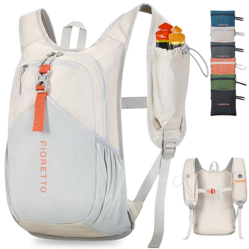 Lightweight 15L Hiking Backpack for Men & Women, Foldable Daypack - Beige