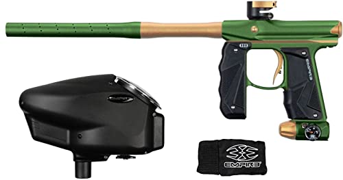 Empire Mini GS Electronic Paintball Gun Marker w Empire Halo Too Electronic Paintball Loader Starter Package (Halo Loader Black, Dust Olive/Dust Tan)