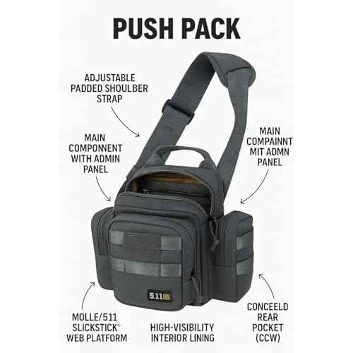 5.11 Tactical Push Pack Sling Bag ? 6L Crossbody Shoulder Bag for Men, Style 56037-ABR