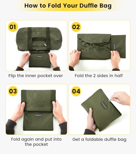 Vorspack 20 Inches Green Foldable Gym Duffel Bag for Men Women