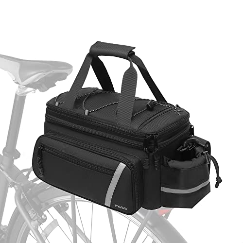 MOSISO Bike Rack Bag with Rain Cover, Insulated Cooler, Black - 8L Capacity