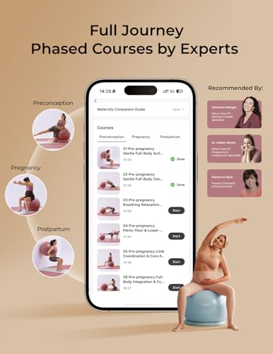 Momcozy Pregnancy Yoga Ball Set with App Courses - Glacier Blue