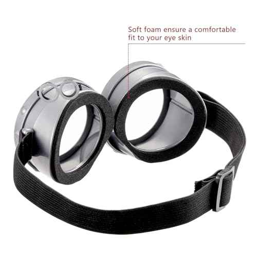 2 Pack Halloween Goggles for Adult Kids, Round Goggles Glasses Costume Accessories for Children Men Women Cosplay Party Set Silver