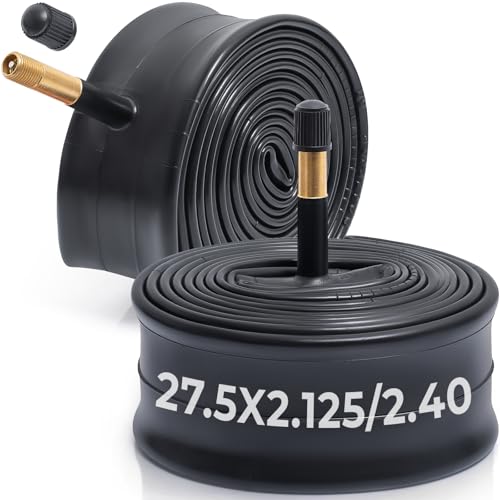 27.5 Inch Bicycle Tubes with Schrader Valve - Pack of 2 for Mountain, City & Cruiser Bikes