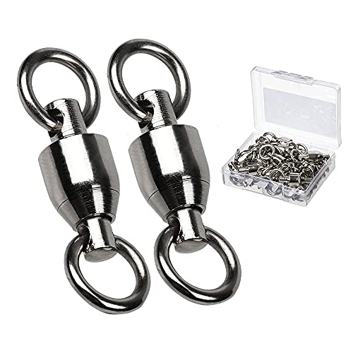 Fishing Swivels Saltwater Stainless Steel Ball Bearing Connector 25 pcs Size 2+2