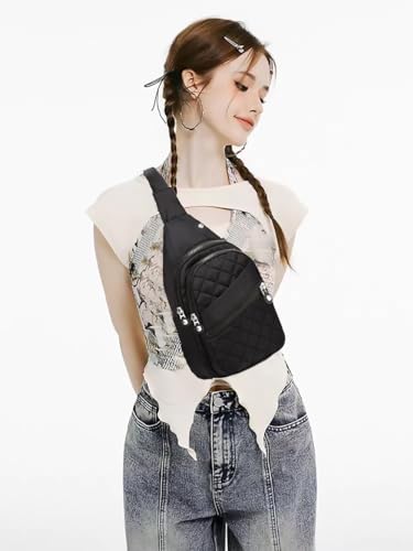 Small Crossbody Sling Bag for Women and Men - Casual Travel Hiking Backpack - Black
