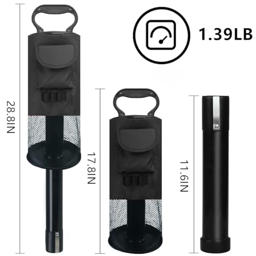 HOW TRUE Portable Golf Ball Retriever with Removable Tube - Black