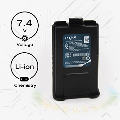 (5-Pack) 7.4V 1400mAh BL-5 Battery for UV-5R, UV-5R Plus, BF-F8HP - Standard Battery