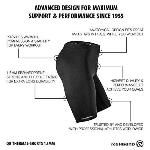 Rehband Thermal Pants, 1.5mm Neoprene Compression Underwear Men, Stabilizes Muscles During Sports Like Football & Fitness