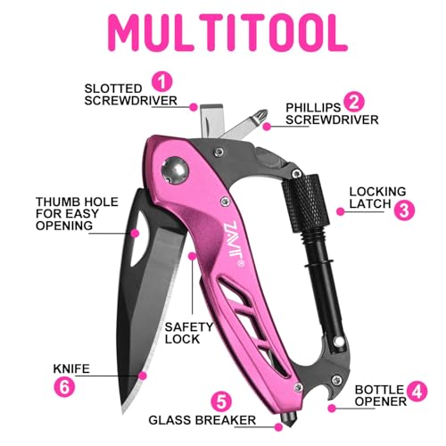 Multitool for Women - 6-in-1 EDC Pocket Knife with Bottle Opener & Screwdriver