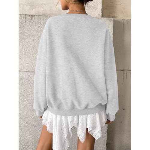 Women Fleece Sweatshirts Oversized Crewneck Pullover Trendy Long Sleeve Tops Fashion Fall Outfits Clothes 2025