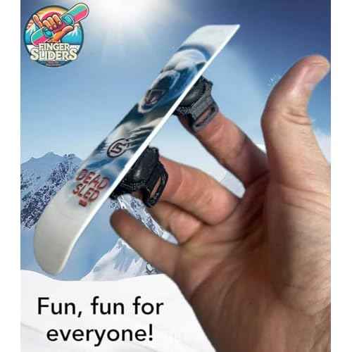 Finger Sliders Dead Sled Mini Snowboard ? Finger Board with Bindings for Tricks, Fingerwear¢â Grip Tech, Desk Fidget & Snowboard Decor for Snowboarders
