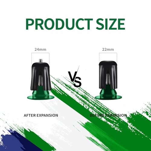 Green Aluminum Bike Handlebar End Plugs Set - Locking Expandable Bar Caps for Drop & Round Bars