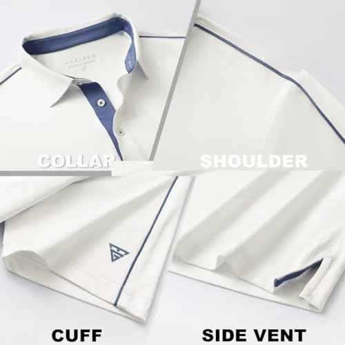 M MAELREG Golf Polo Shirts for Men Short Sleeve Dry Fit Solid Moisture Wicking Casual Performance Collared Mens Polo Shirts