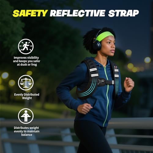 Weighted Vest for Women Men 6LB Black Adjustable Body Weight Vest for Fitness