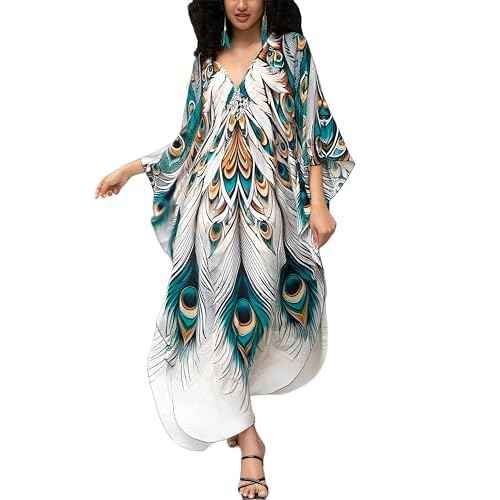 Women's Plus Size Kaftan Dress ? Plus Size Maxi Dress Moo Moos Beach Cover Up,Bathing Suit Cover-Up Loungewear