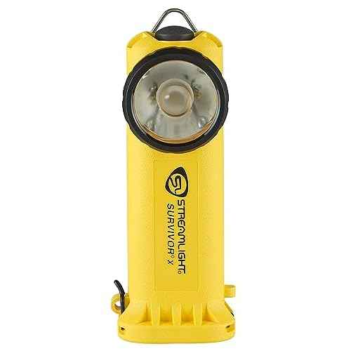 Streamlight 90244 Survivor X USB 250-Lumen USB Rechargeable Right-Angle Firefighter's Flashlight with Rechargeable Battery Pack, Yellow
