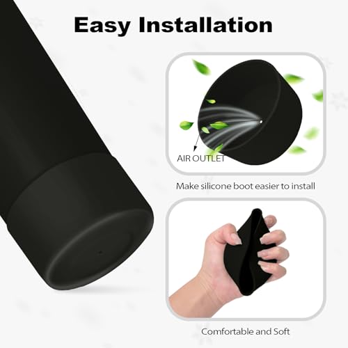 Black Silicone Boot for Stanley IceFlow 24 oz Water Bottle - Anti-Slip Protector
