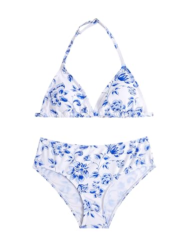 Girls' 2-Piece Swimsuit Set - Halter Triangle Bikini for Kids