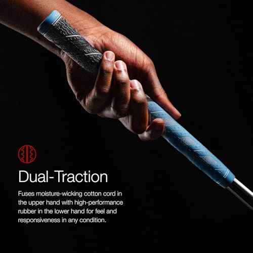 Golf Pride MCC Plus4 Golf Club Grip - All-Weather Hybrid Grip with Larger Lower Hand - Brushed Cotton Cord & Pebbled Texture - Standard - Red