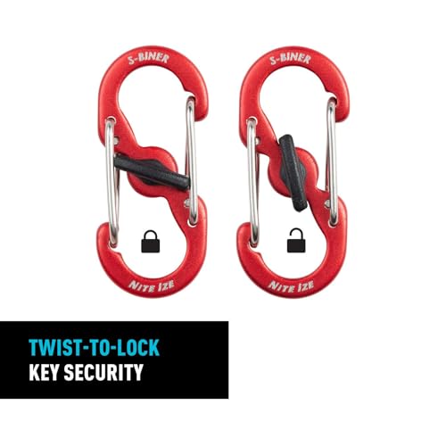 Small Aluminum Keyring Locker S-Biner Carabiner Set with 5 Assorted Colors