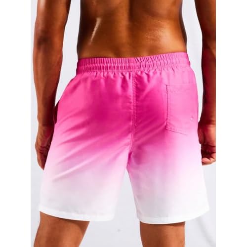 Floerns Men's Beach Swim Trunks with Compression Liner 7 Inch Quick Dry Swim Board Shorts Swimwear Bathing Suits Swimsuit