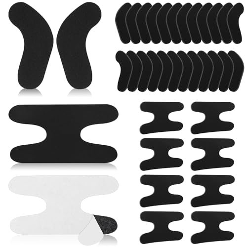 32 Pcs Ski & Snowboard Boots Fitting Pads, 24 Pcs Self Adhesive J Bars, 8 Pcs Ankle Wrap Pads Boot Inserts Foam Padding to Reduce Heel Lift Ankle Blisters