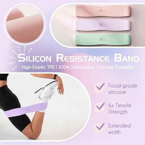 Pilates Ring Set: 14-Inch Magic Circle with Dual Padded Handles, Pilates Mini Ball, and Resistance Bands (15, 25, 35 lbs) for Strength, Flexibility, Stability, and Body Toning