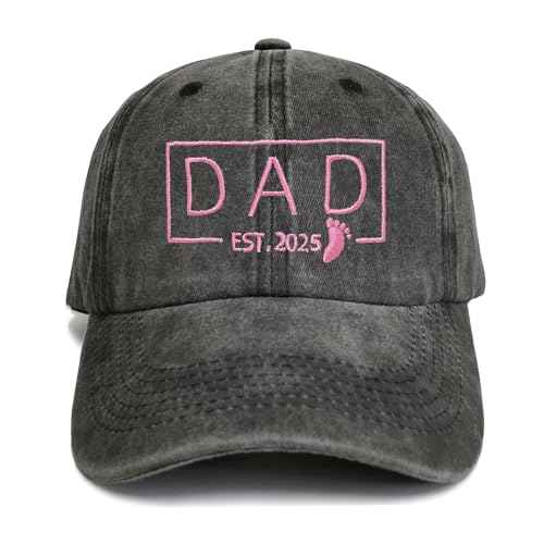 Dad Est 2025 Hat, Dad Gifts for Fathers Day from Daughter Son, Promoted to Daddy Baseball Cap New Father Gift
