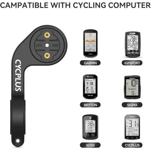 CYCPLUS Cycling Out Front Bike Mount Designed for All Cycling Computer, Garmin Edge GPS and Other Normal Models, only fits 12.5 inches(31.8mm) Diameter Handlebars.